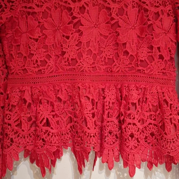 Boohoo red peplum top - Picture 4 of 6